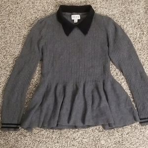 🌸 Elle collared ribbed gray sweater